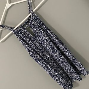 Papermoon Elaria Keyhole Knit top, navy and white, XS
